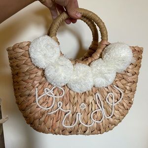BRIDE embroidered whicker basket purse